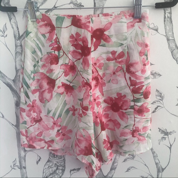 Leith Lush Watercolor High Wasted Shorts XXS - Picture 3 of 3